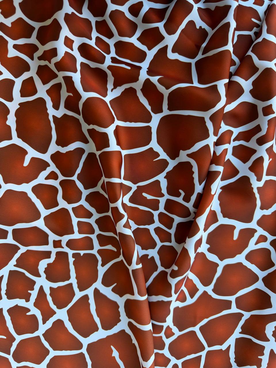Scampolo Satin Animalier Giraffa Mattone 3,00x2,80