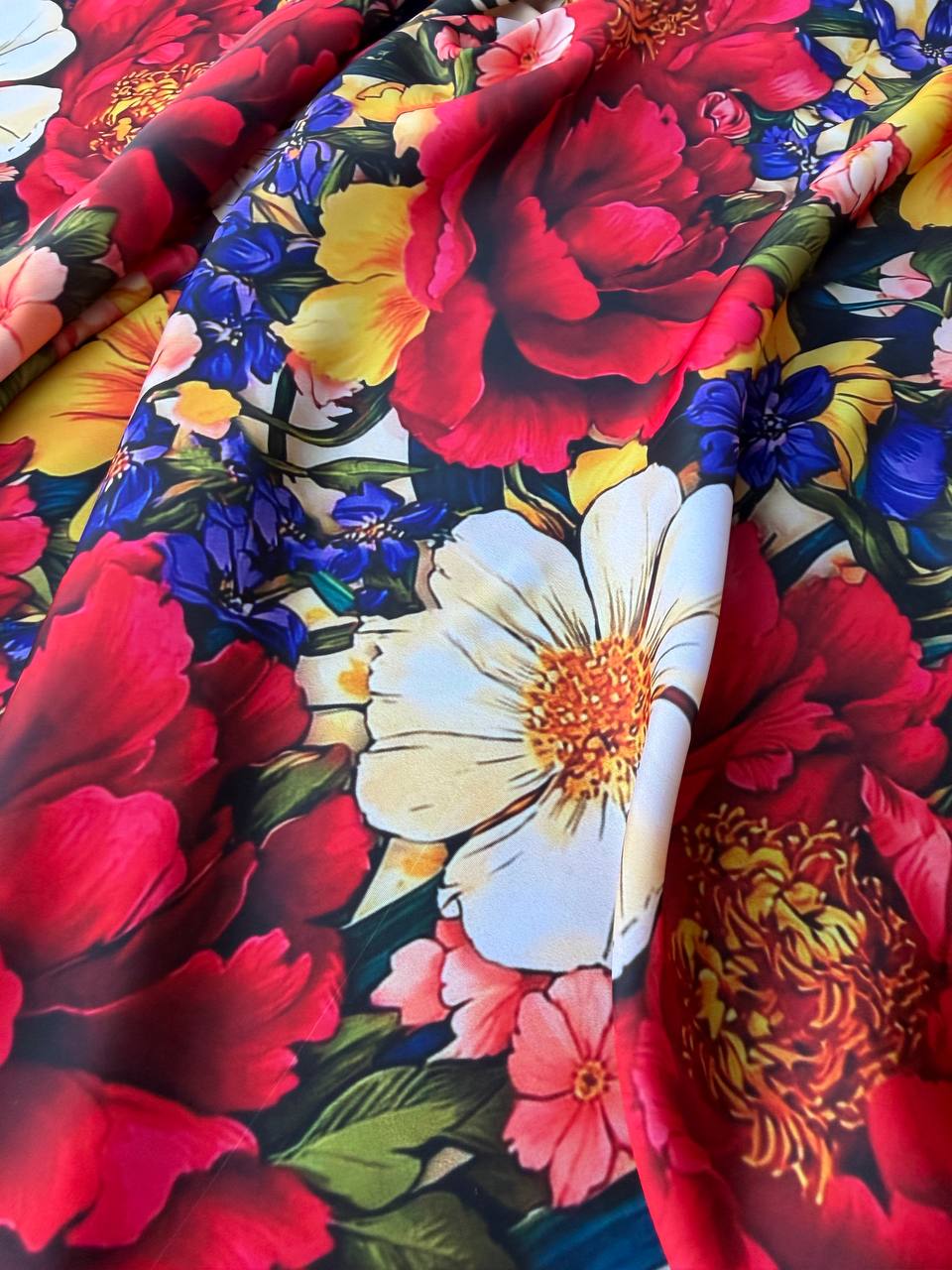 Scampolo Satin Peonia Floreale 3,00x2,80