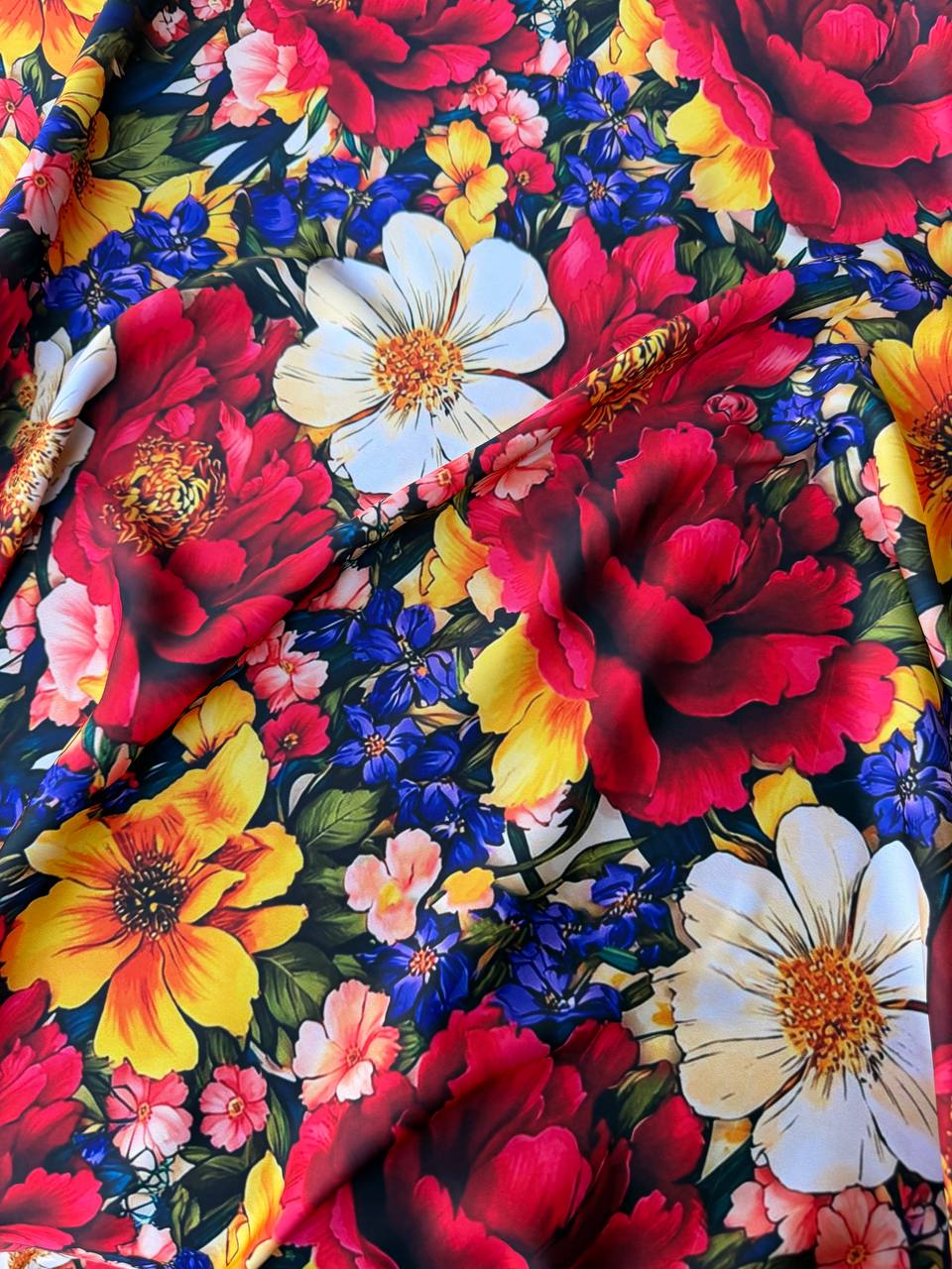 Scampolo Satin Peonia Floreale 3,00x2,80