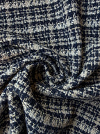 Tessuto Tweed Tipologia Chanel Blu Scuro