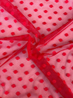 Rete (tullè) Bielastico Pois Rosso