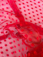 Rete (tullè) Bielastico Pois Rosso