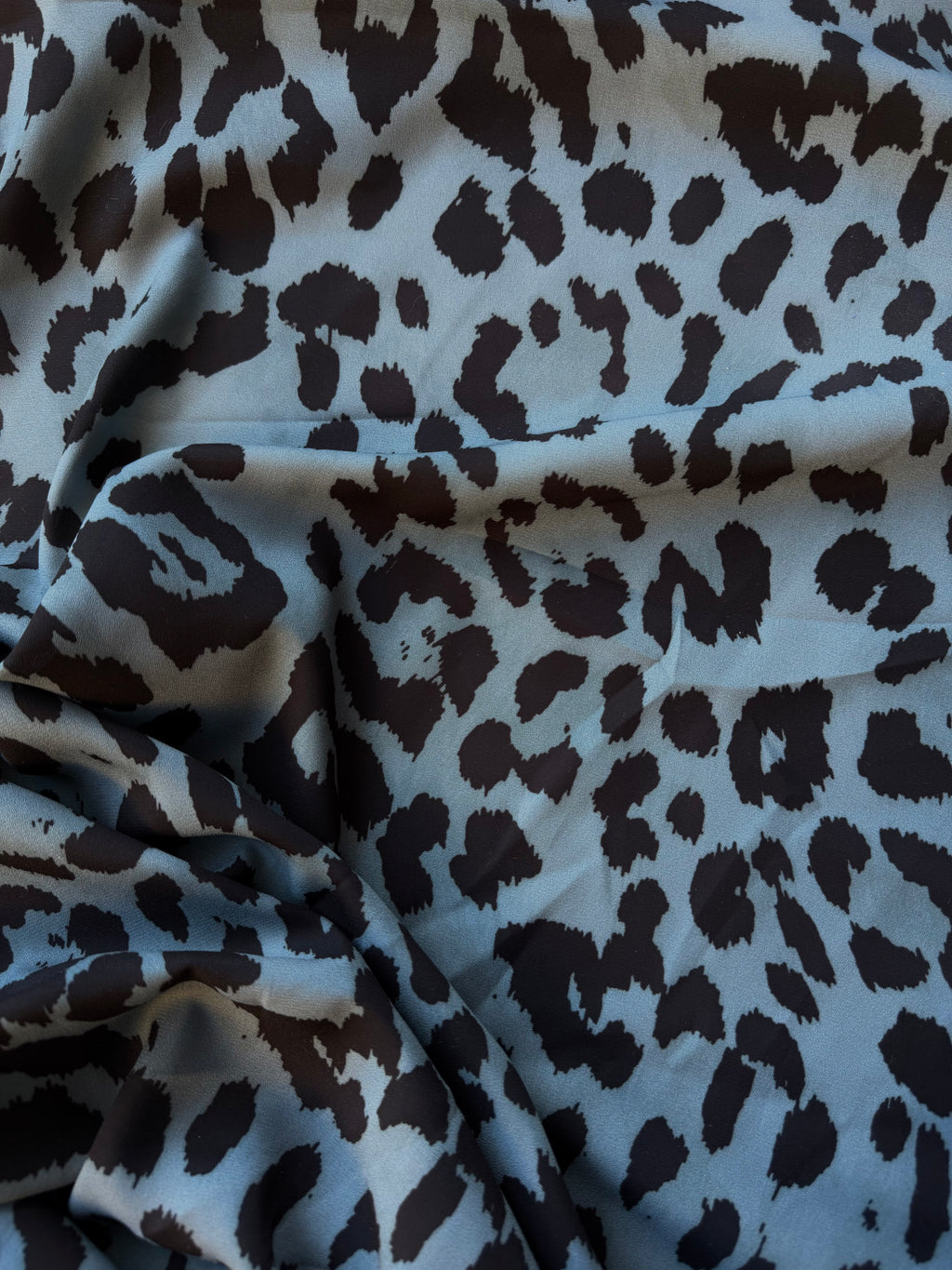 Crep Marrocain Animalier celeste polvere