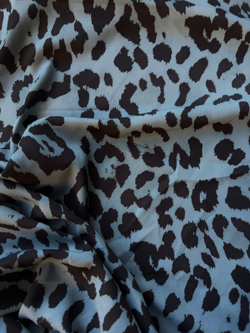 Crep Marrocain Animalier celeste polvere