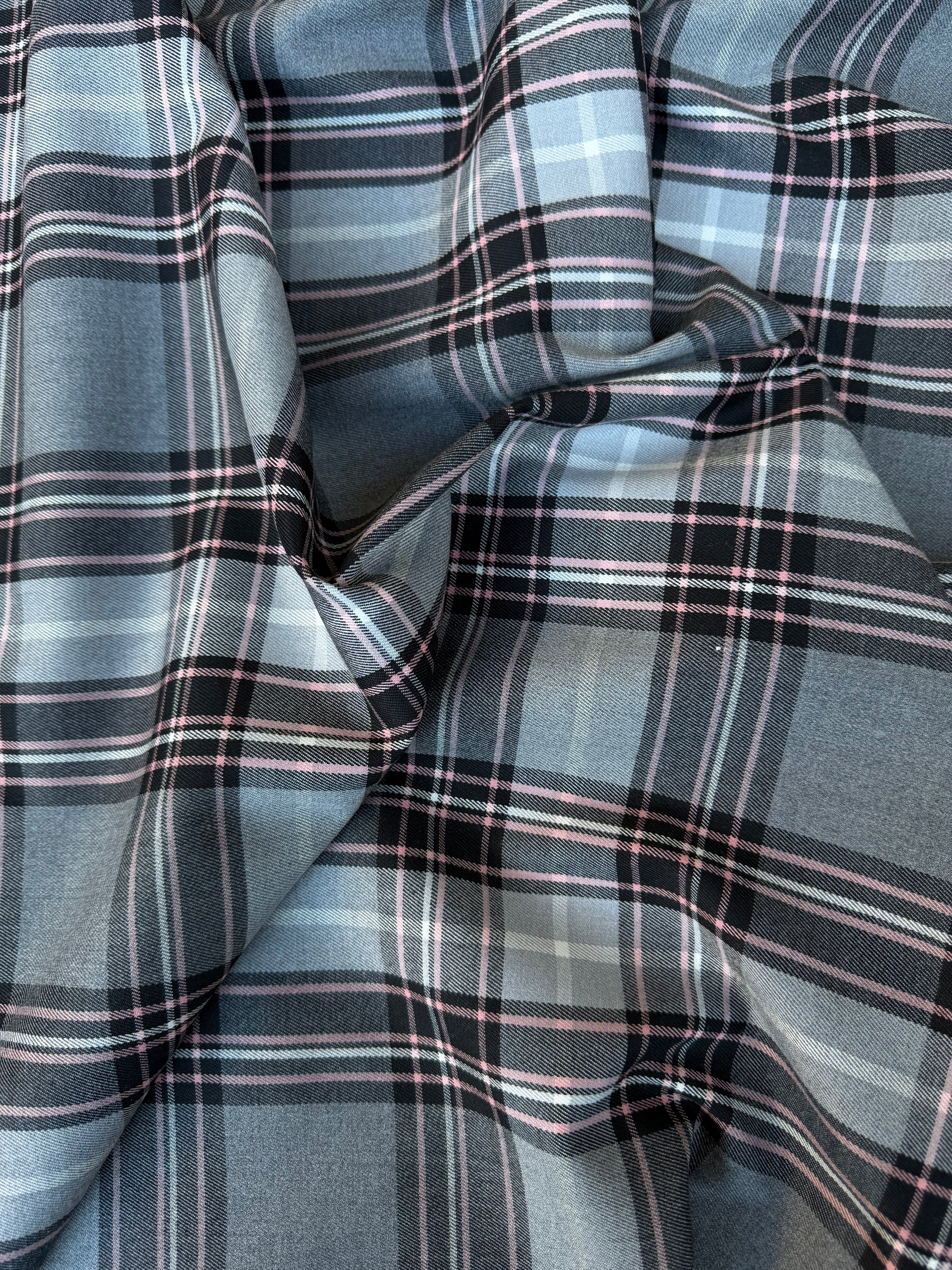 Tartan Scozzese Lanetta Quadrone Grigio Pink