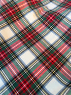 Scottish Tartan Wool Checks White Red