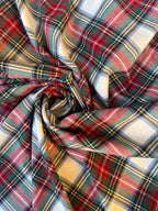 Scottish Tartan Wool Checks White Red