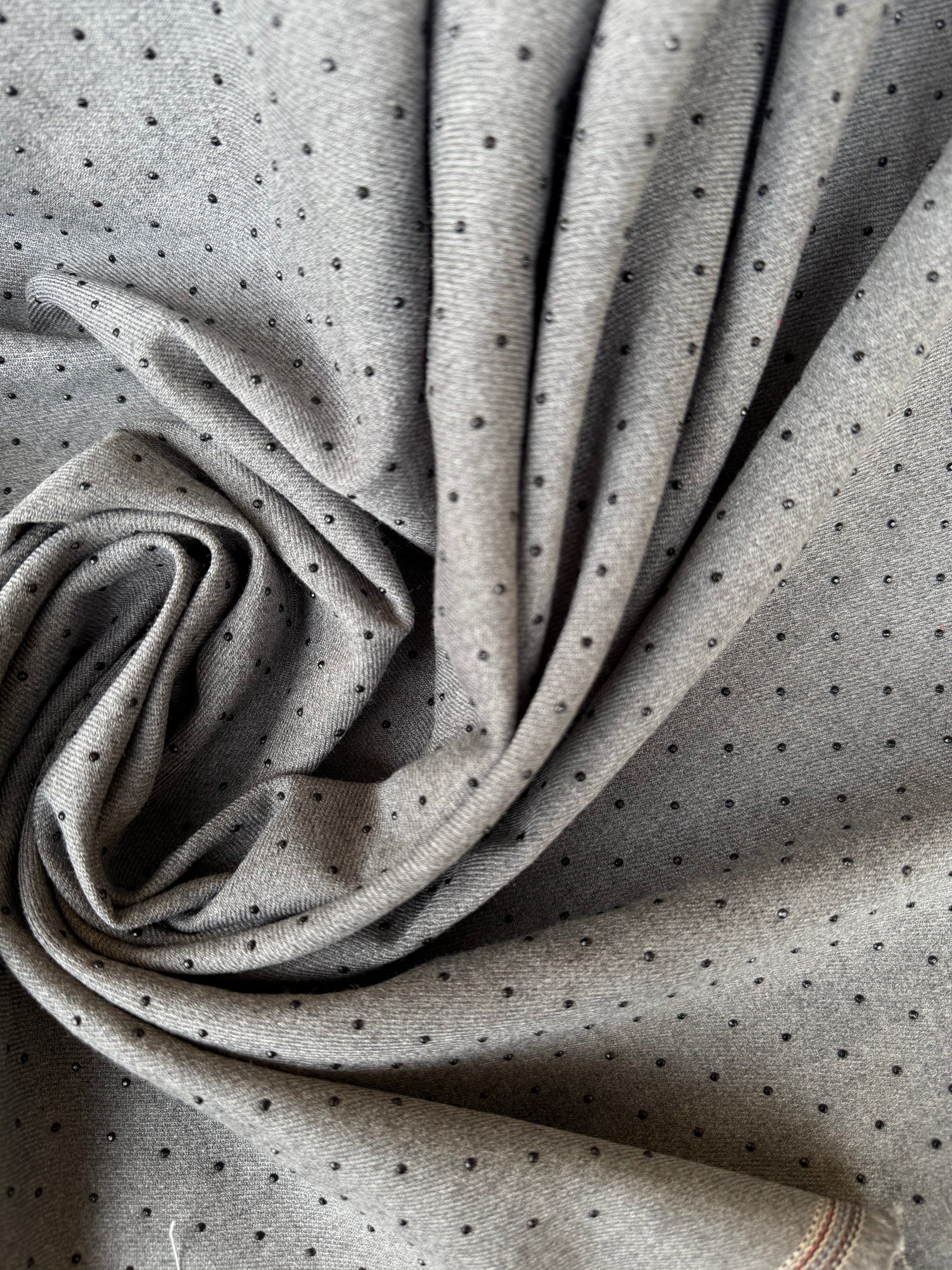 Fresco Lana Grigio Punto Luce Glitter