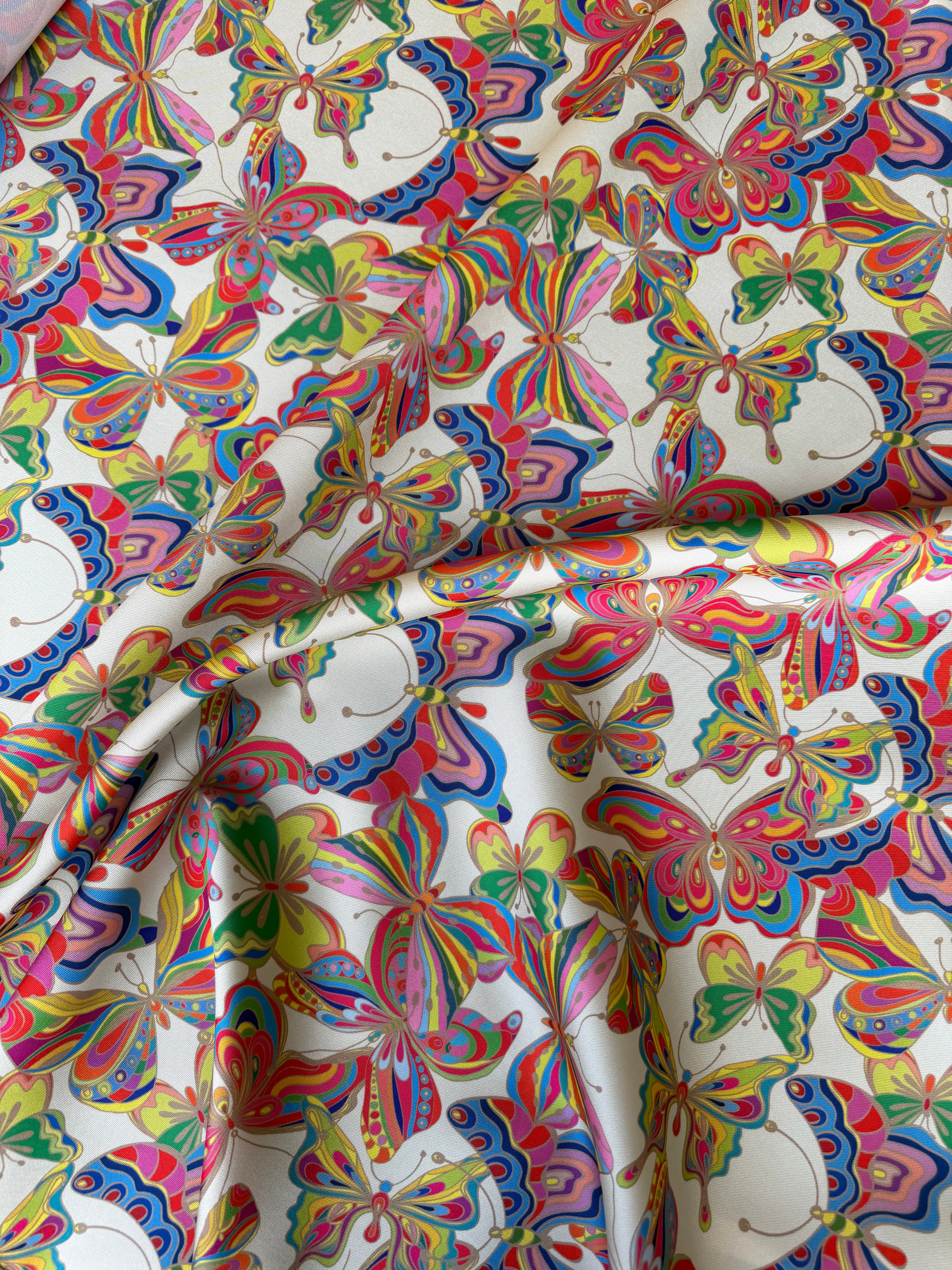 Tessuto MIKADO Farfalle Multicolor