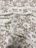 Pizzo Macrame Fiore Bianco Bielastico