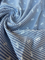 Scampolo Lino Gessato Ricamato  1,10x1,50