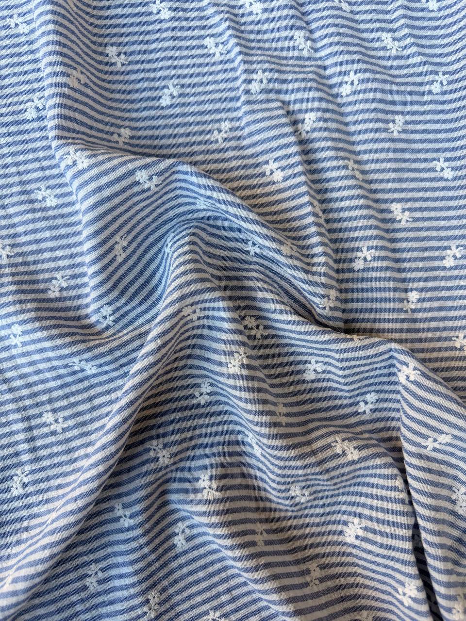Scampolo Lino Gessato Ricamato  1,10x1,50