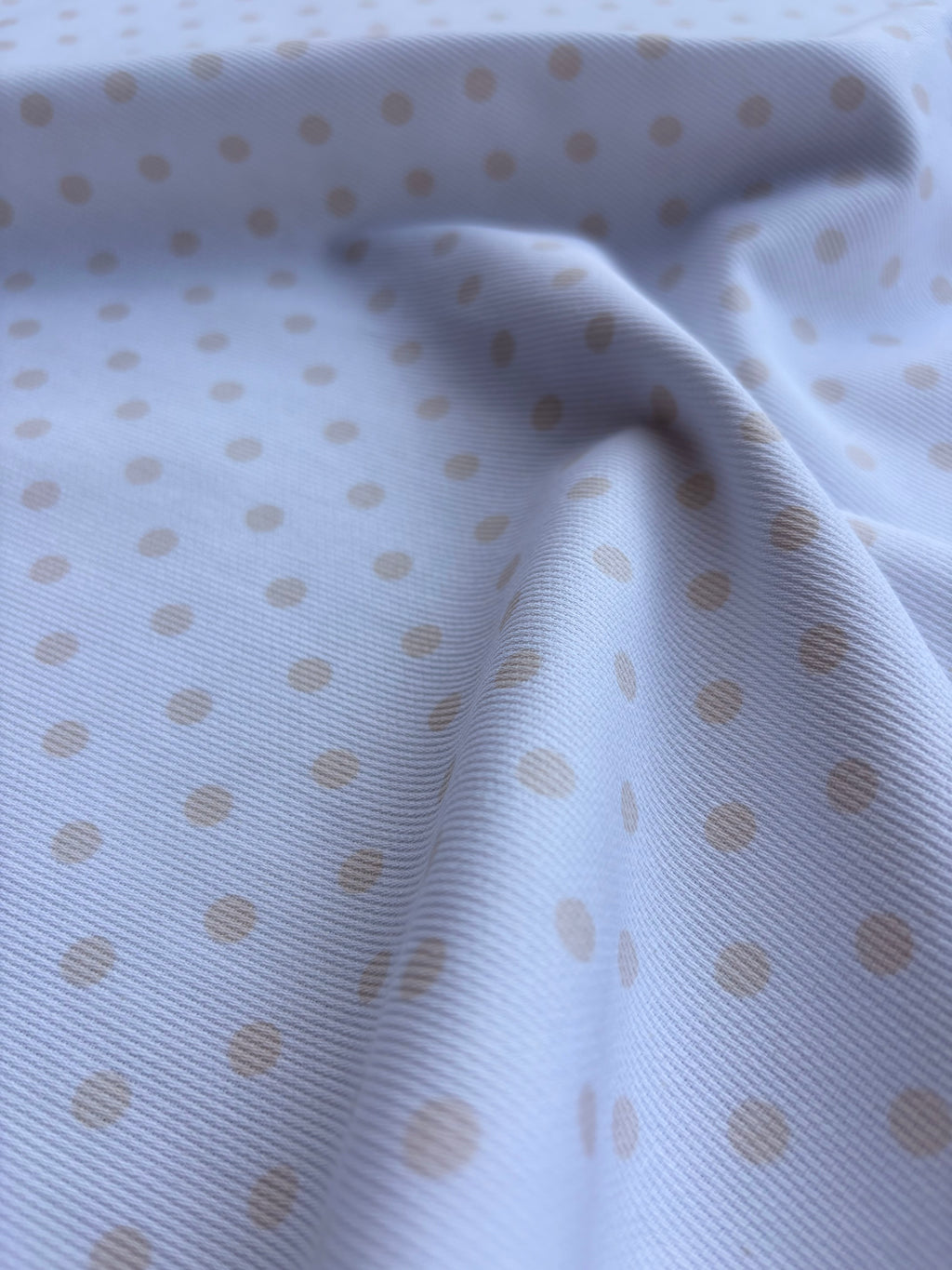 Piquet Cotone Pois Beige