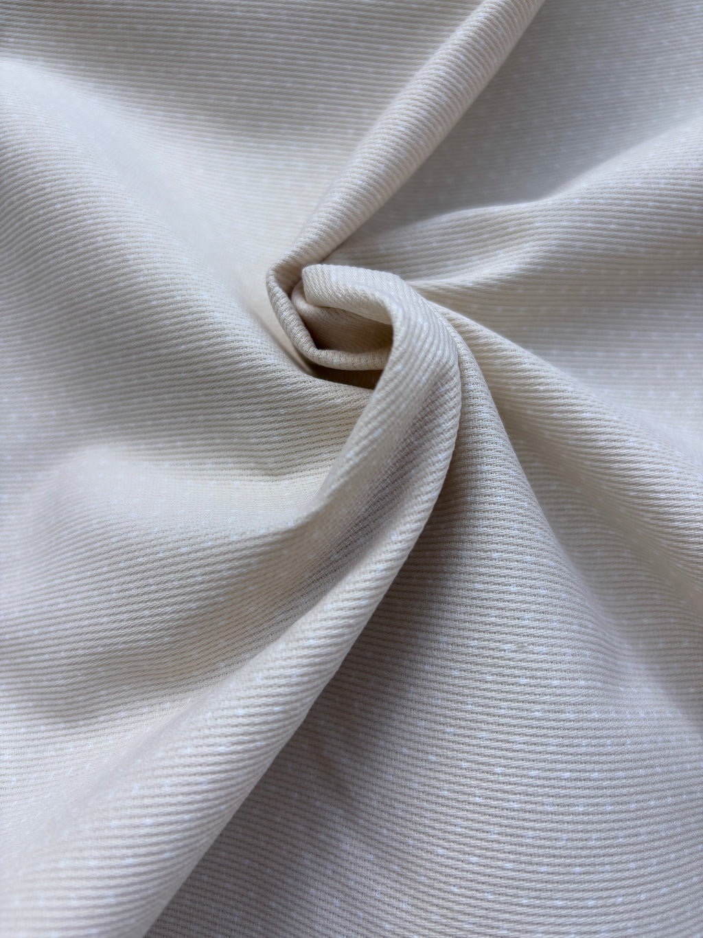 Piquet Cotone Mini Pois Beige