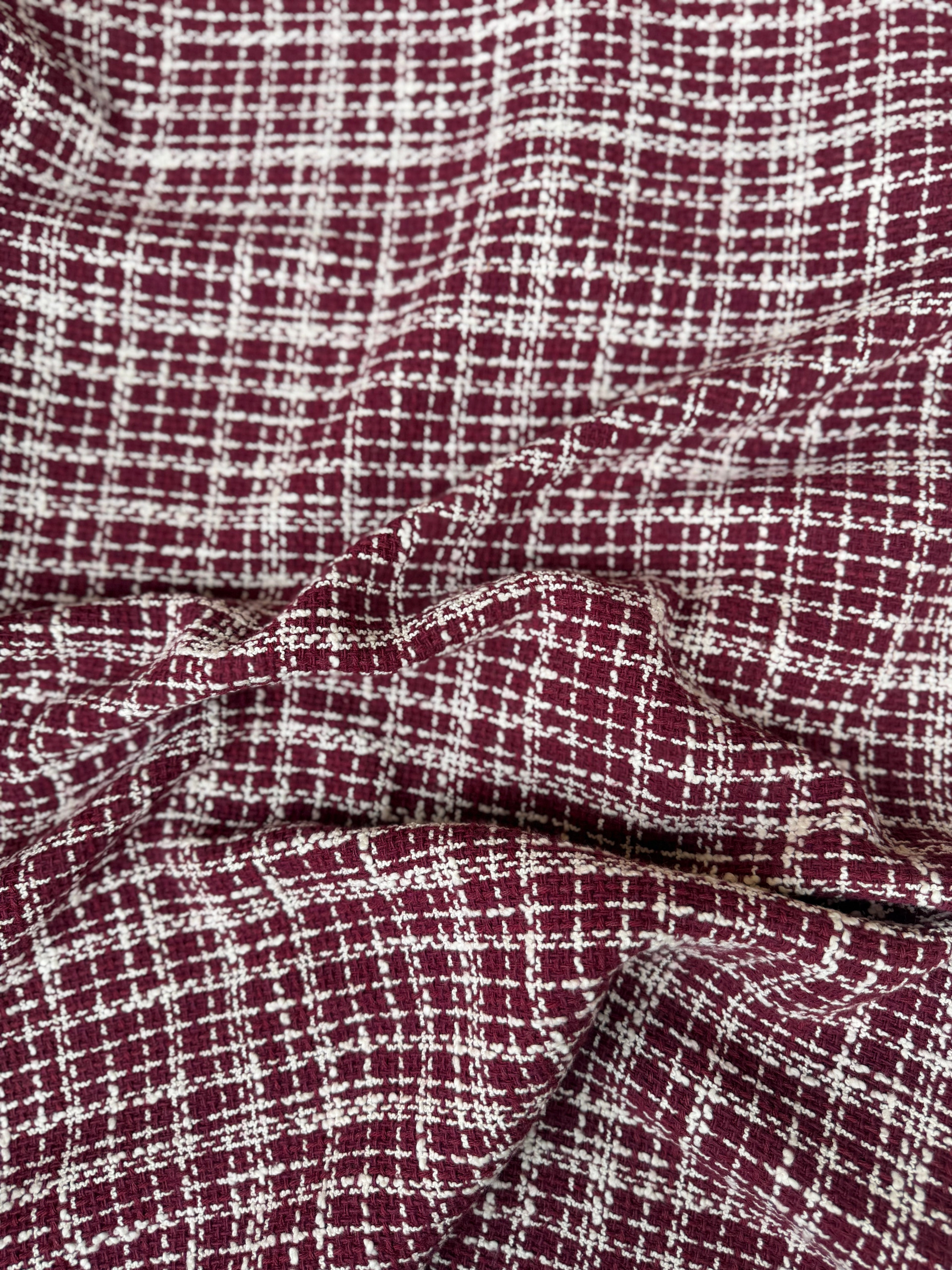 Tessuto Tweed Tipologia Chanel Bordeaux