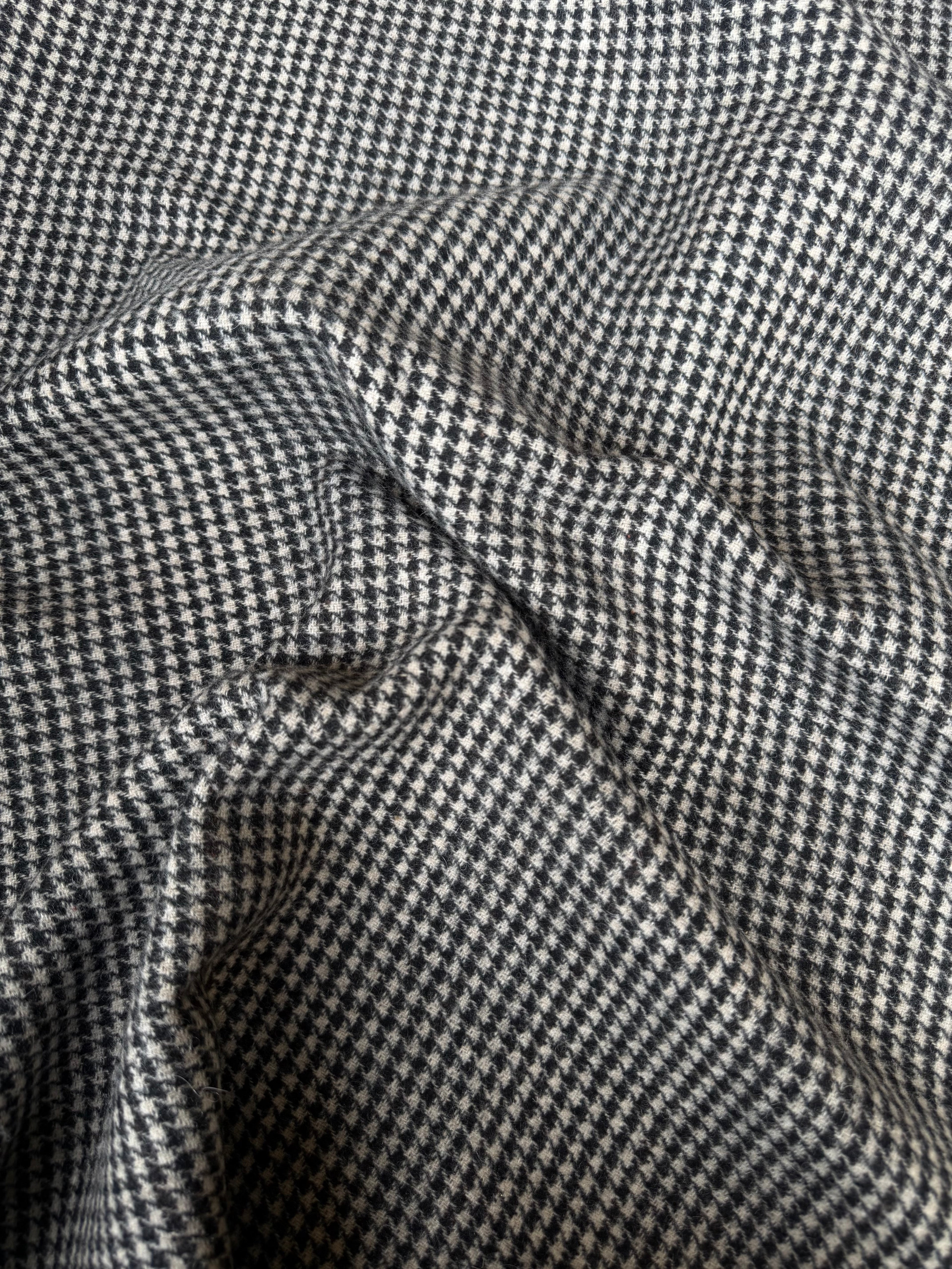 Tessuto Lana pied de poul grigio nero