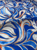 Tessuto Satin Floreale Abstract