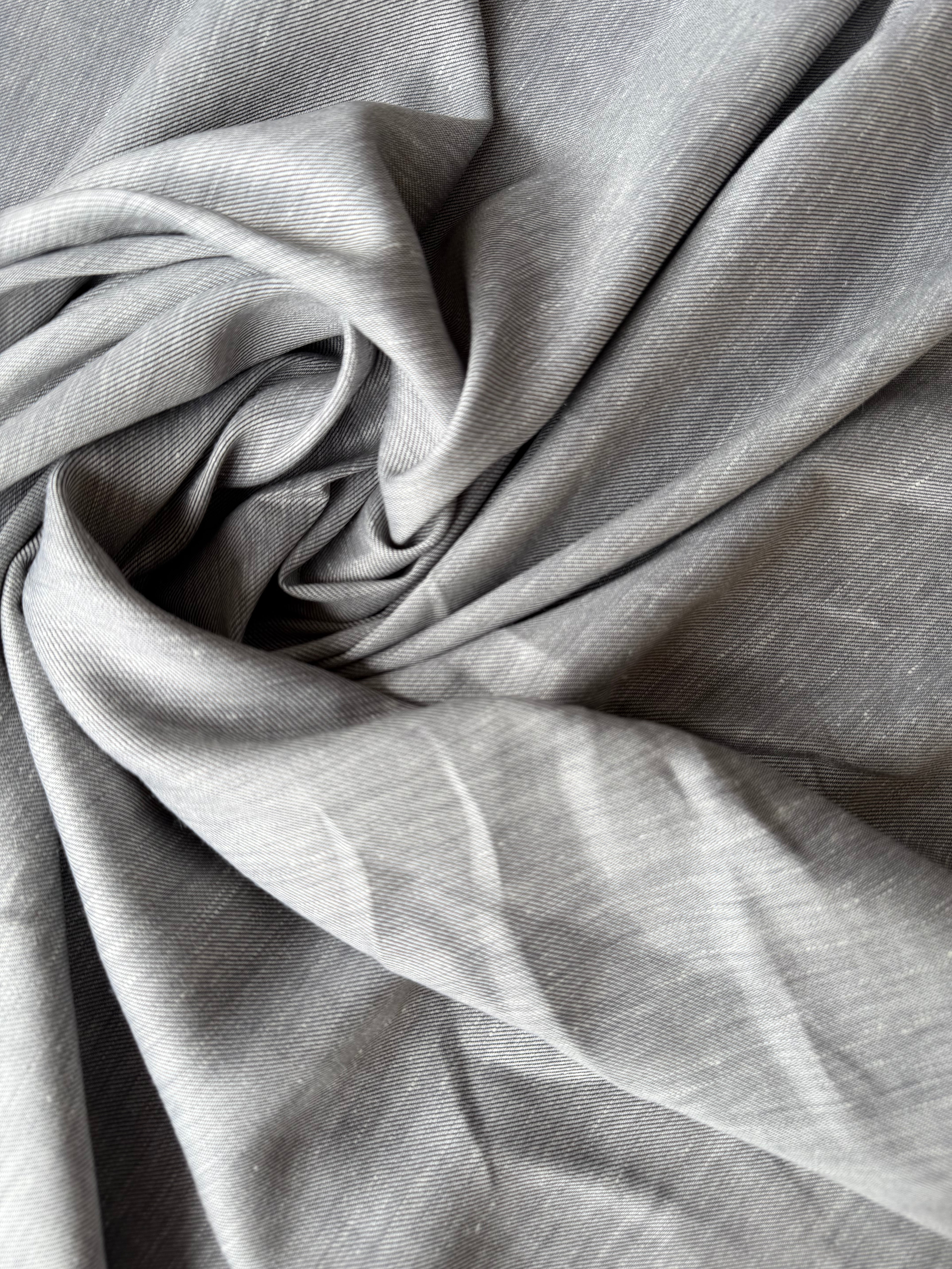 Tessuto Jeans Chambray Grigio