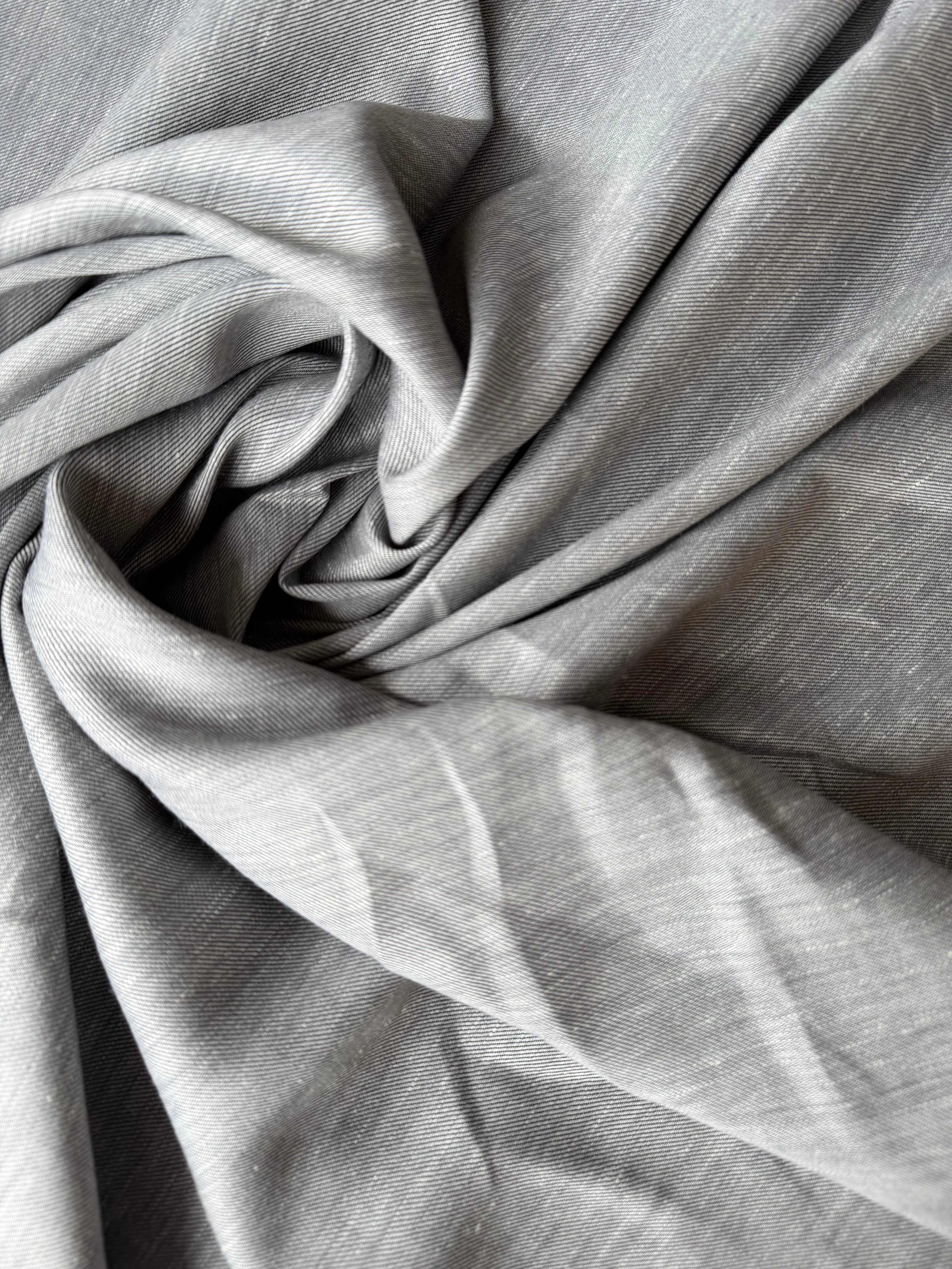 Tessuto Jeans Chambray Grigio