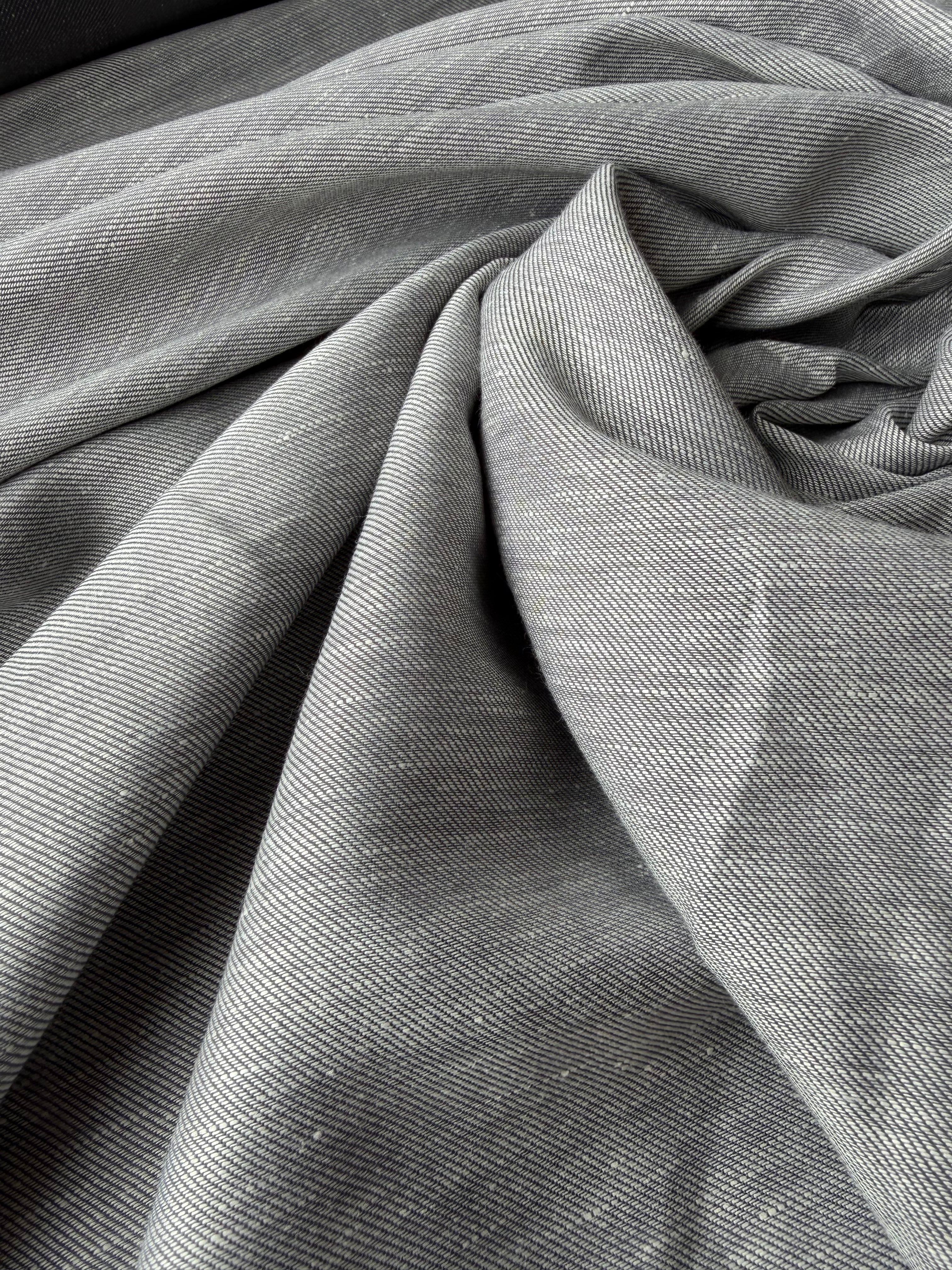 Tessuto Jeans Chambray Grigio