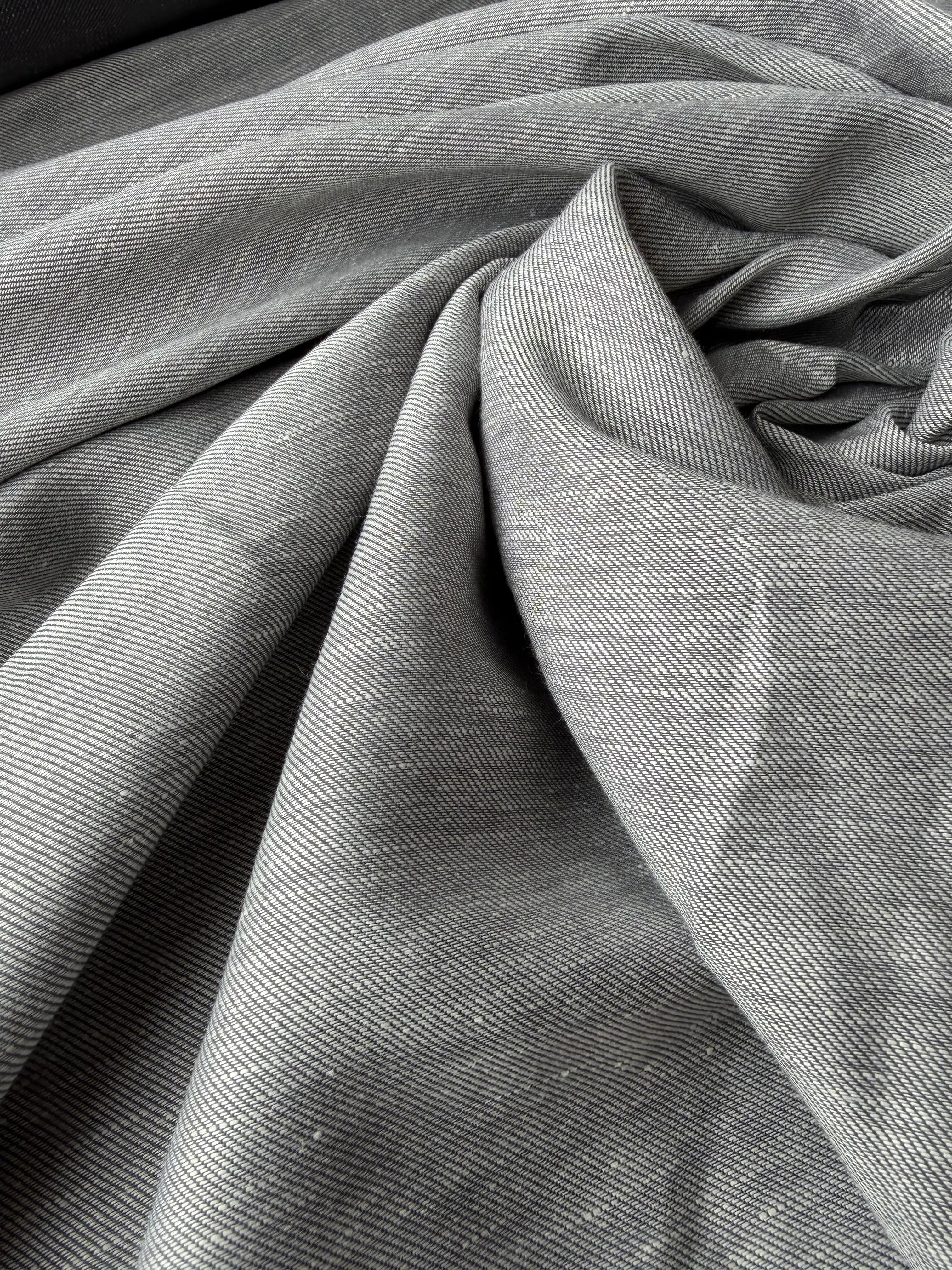 Tessuto Jeans Chambray Grigio