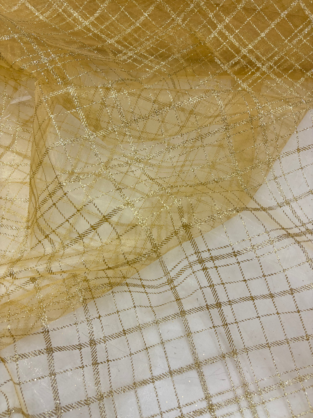 Organza Dorato Natalizio Glitter Variante 2 Oro