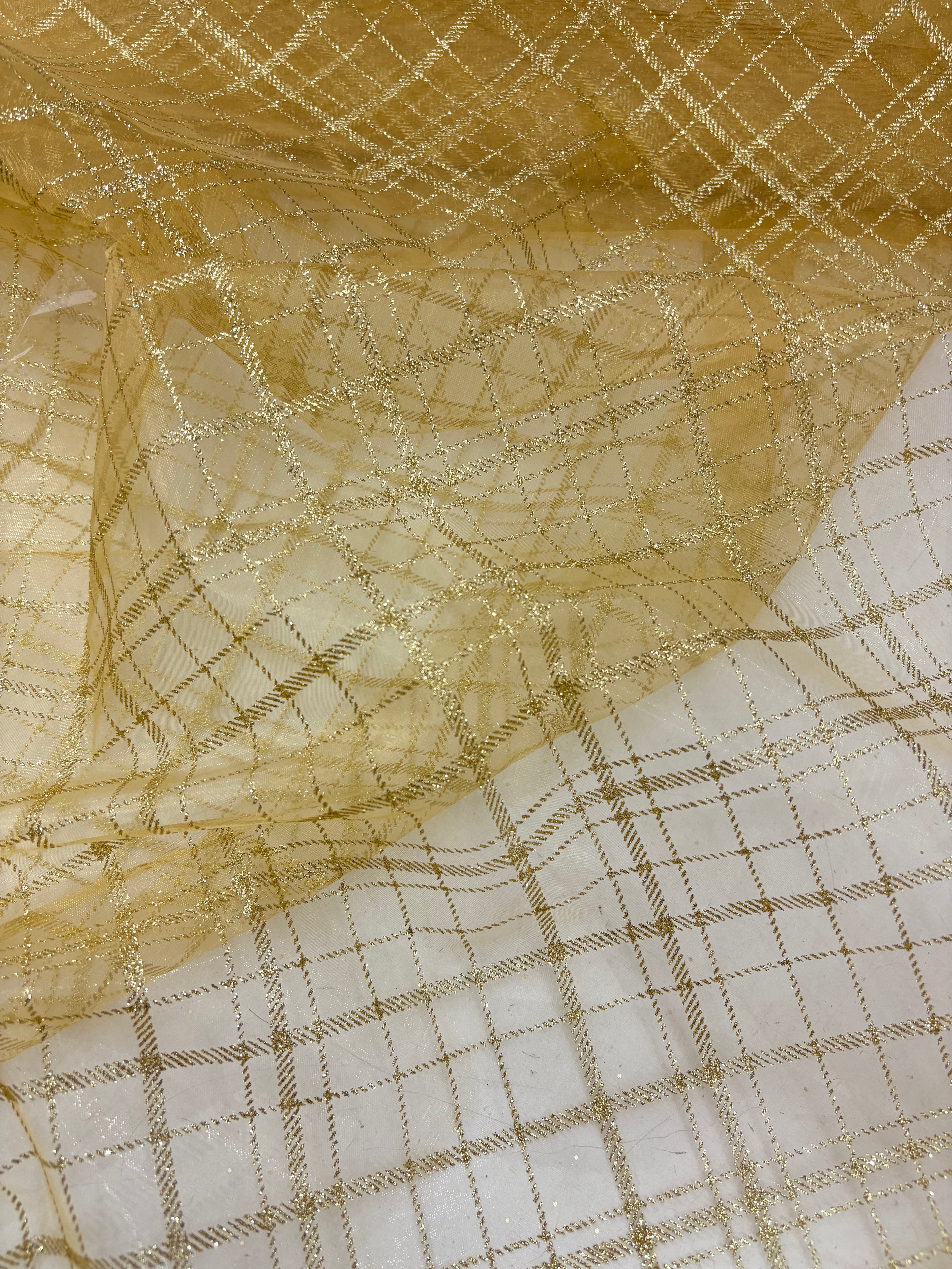 Organza Dorato Natalizio Glitter Variante 2 Oro