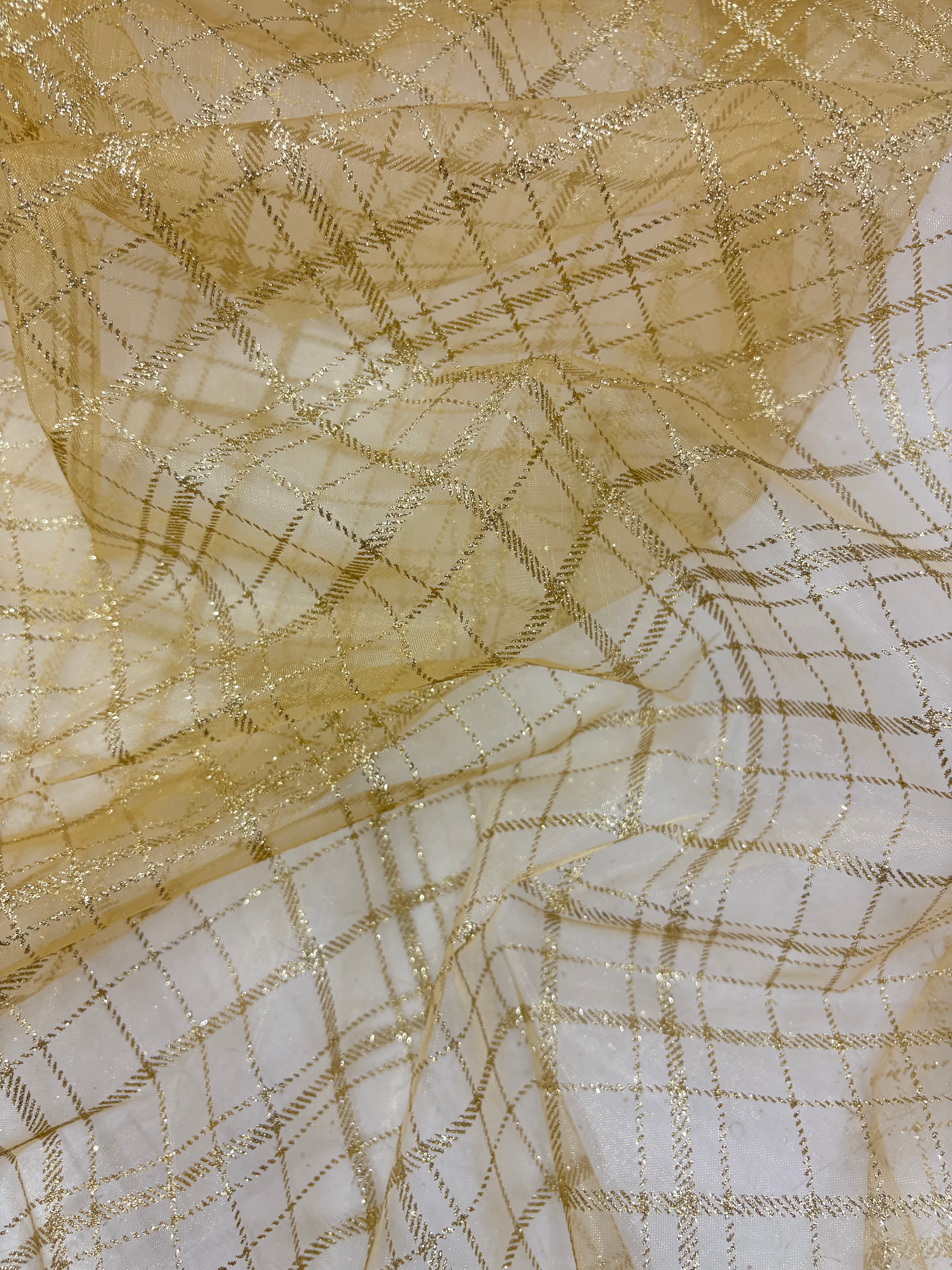 Organza Dorato Natalizio Glitter Variante 2 Oro