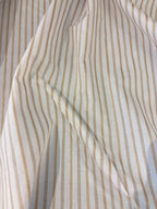 Scampolo Cotone Popeline Bacchettina Beige Lamè Righettina 3,00x1,50