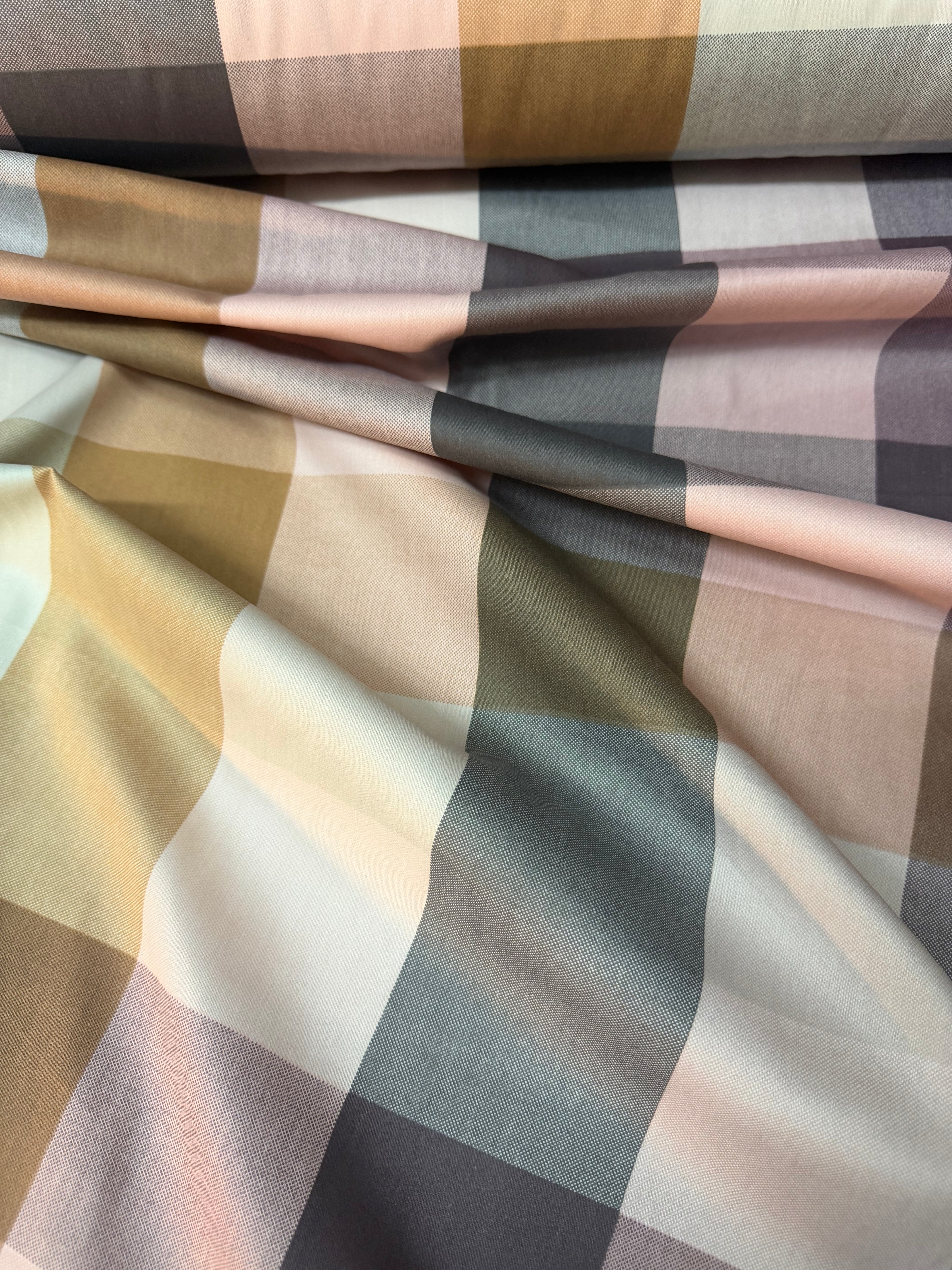 Tessuto Panama Quadroni Colorati