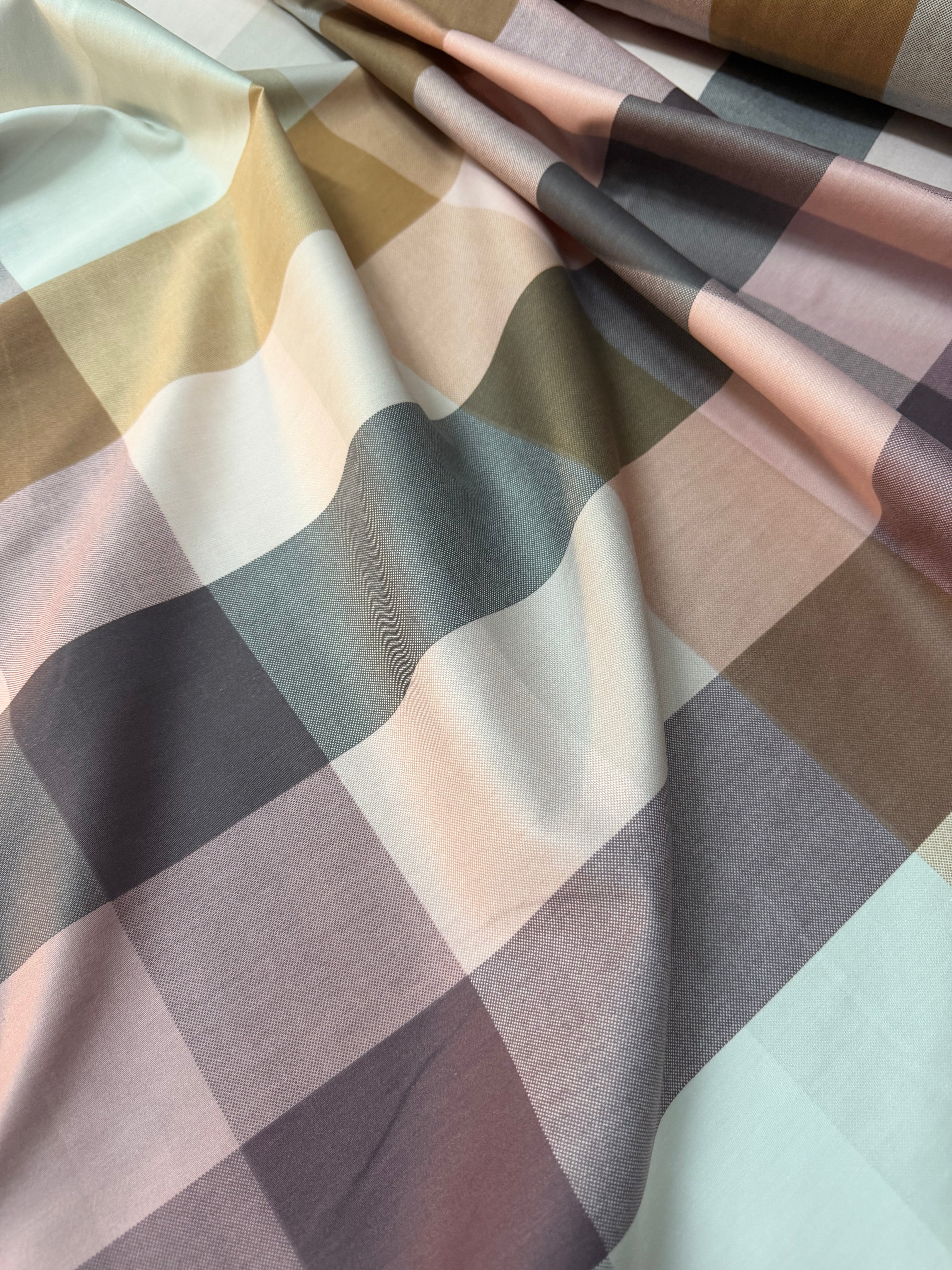 Tessuto Panama Quadroni Colorati