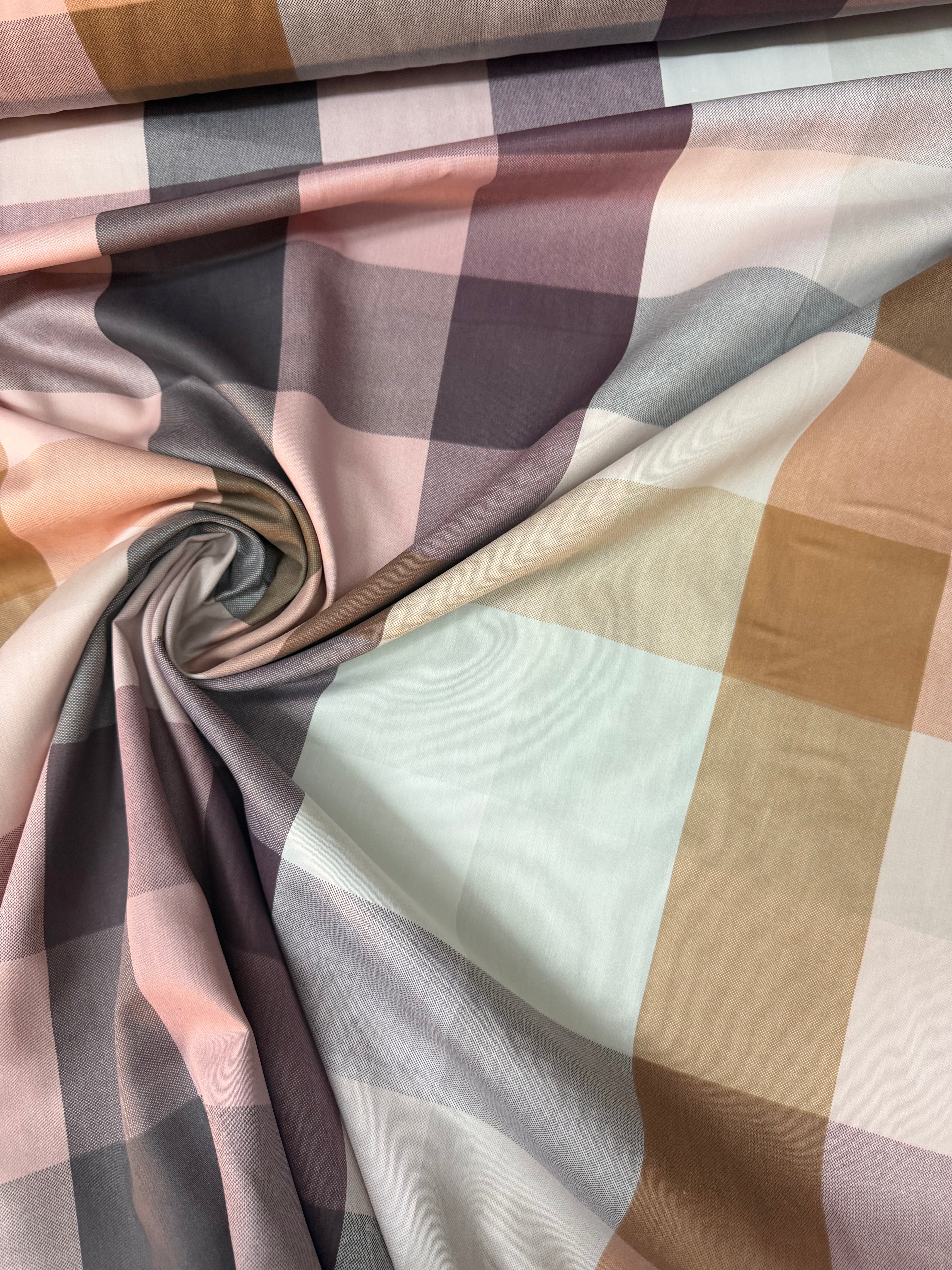 Tessuto Panama Quadroni Colorati