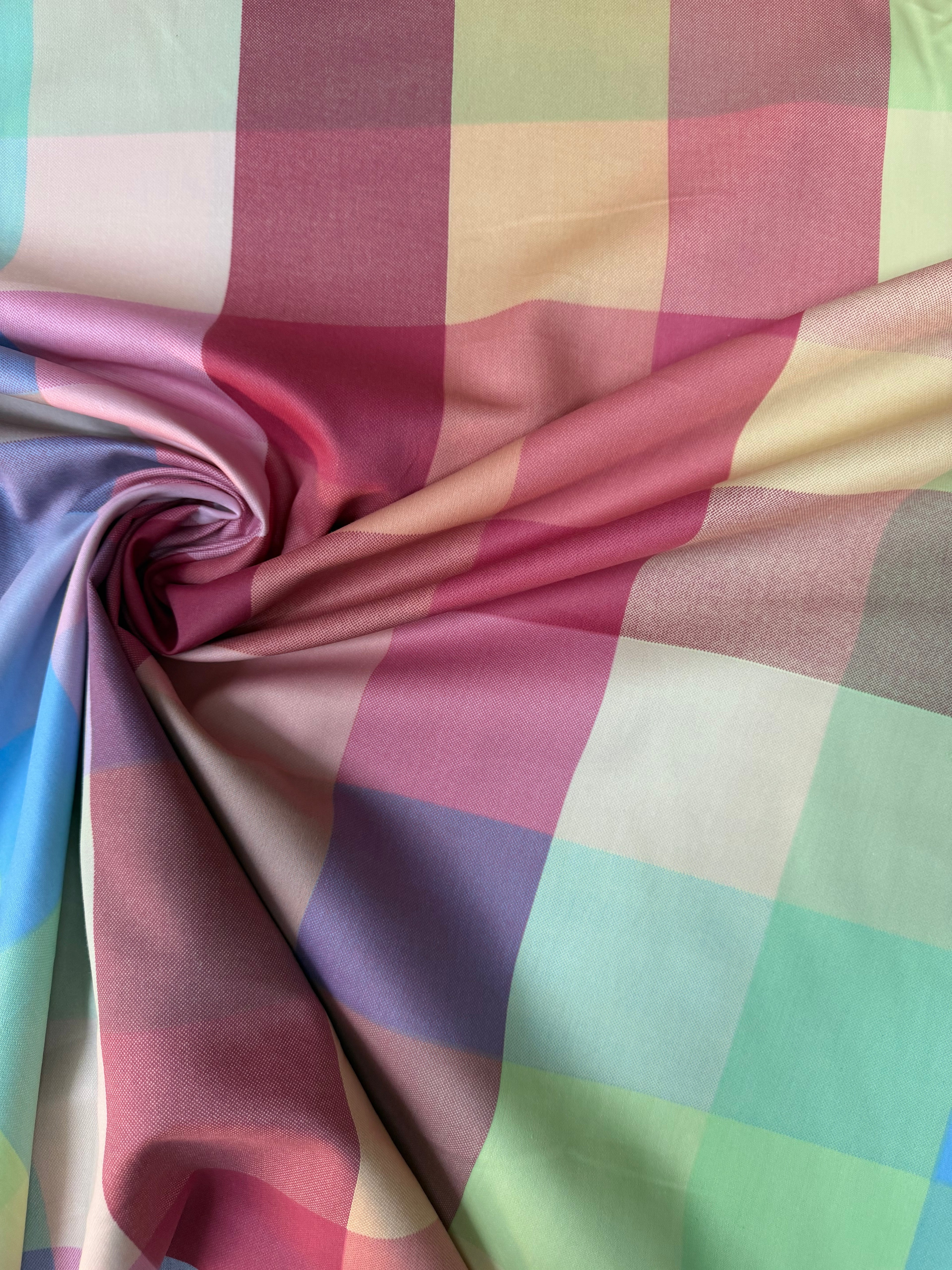 Tessuto Panama Quadroni Colorati