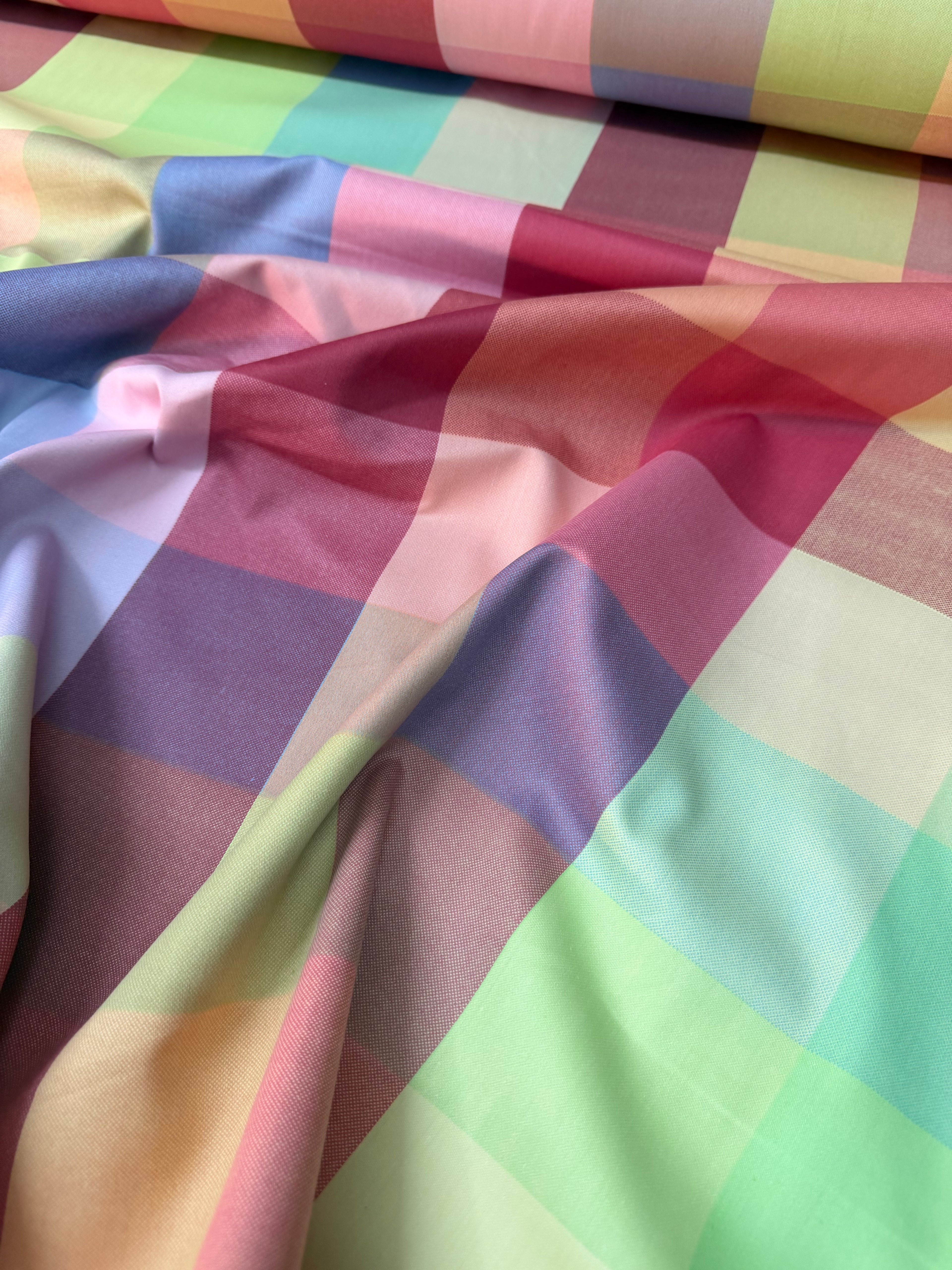 Tessuto Panama Quadroni Colorati