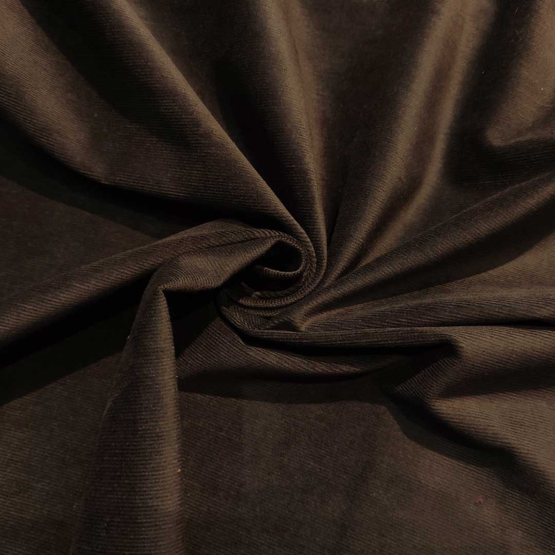 Velluto Rigatino Marrone Testa Di Moro Puro Cotone Elastico