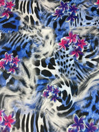 Lycra Animalier Leopardato Floreale