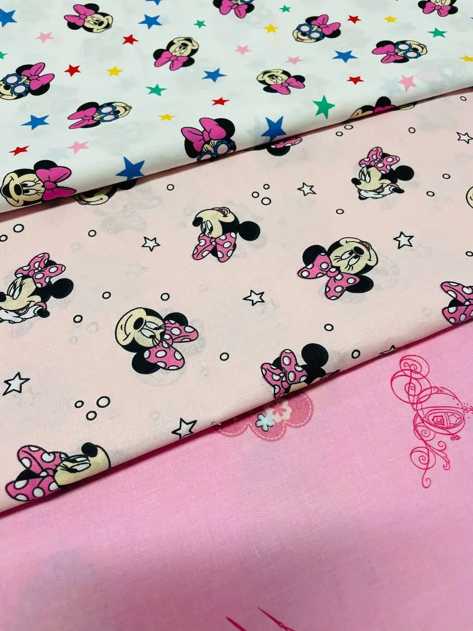 PACK DISNEY GIRL MINNIE PRINCESS 3 PZ COTONE 100X70