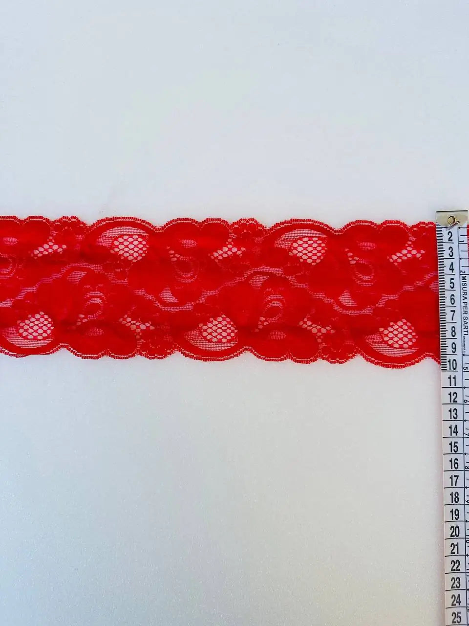 Passamaneria Merletto Rosso 10 CM
