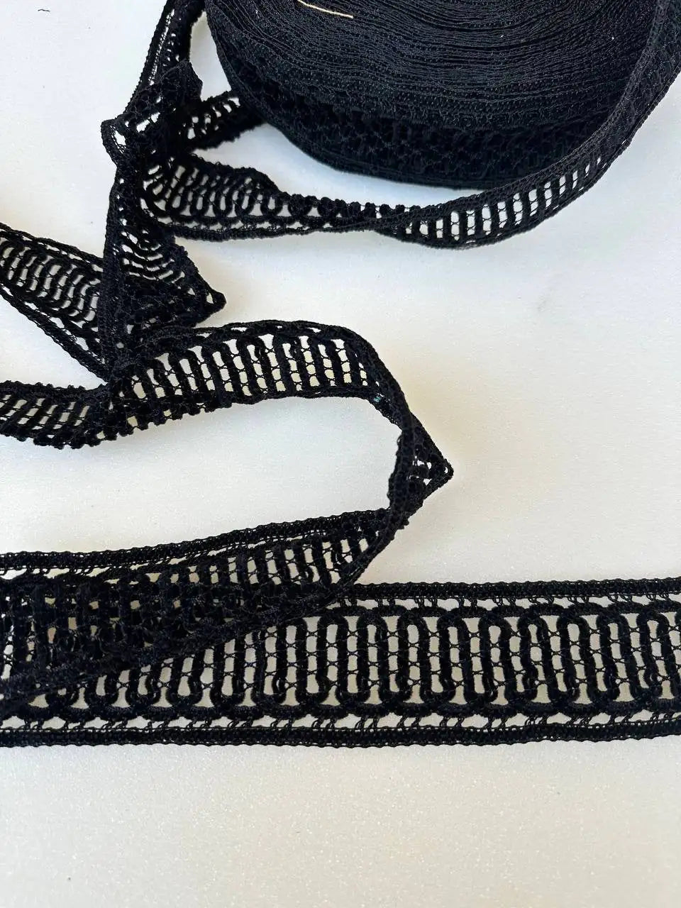 Passamaneria Tramezzo Merletto Nero 6 CM