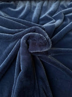 Pelliccia Ecologica Pelo Corto Raso (SOTTOPREZZO) BLU SCURO