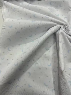 Piquet Cotone Cielo Stellato  Celeste Grigio