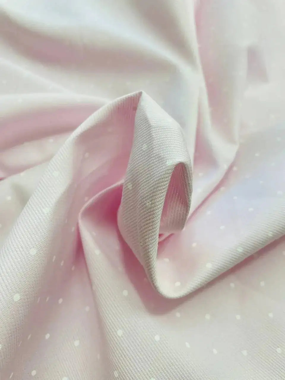 Piquet Cotone Pois Spillo Rosa Sparso Italy