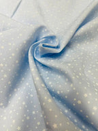 Piquet Cotone Stelle Sparse Rosa Celeste Grigio