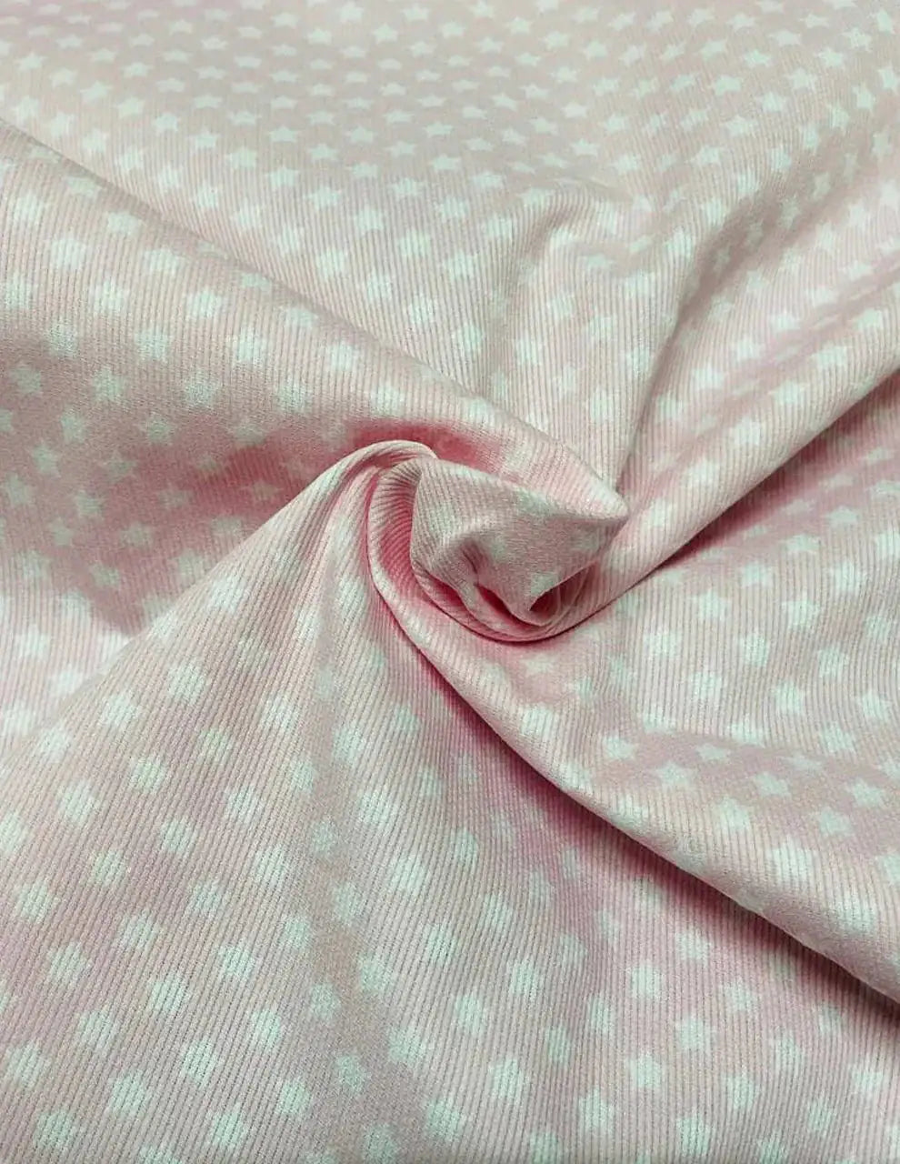 Piquet Cotone Stelle Stelline Rosa Celeste