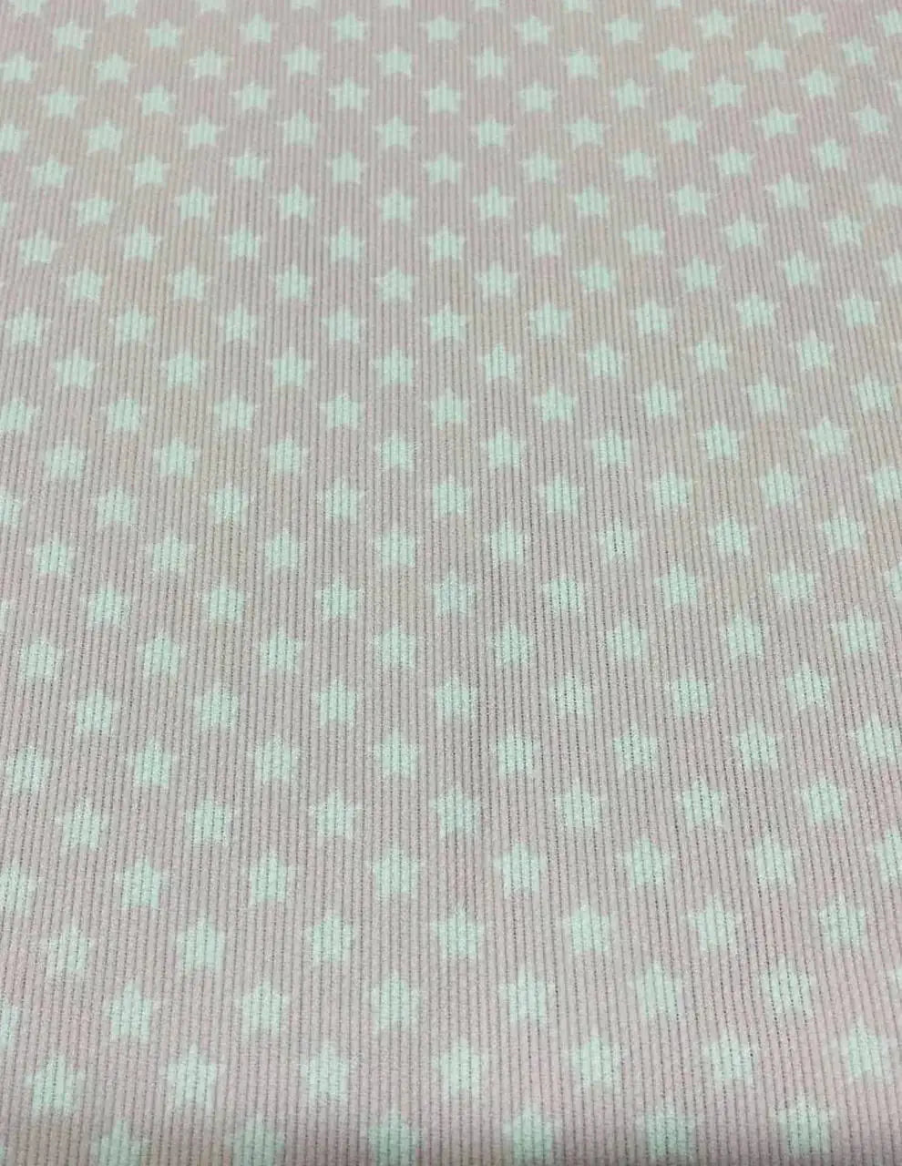 Piquet Cotone Stelle Stelline Rosa Celeste