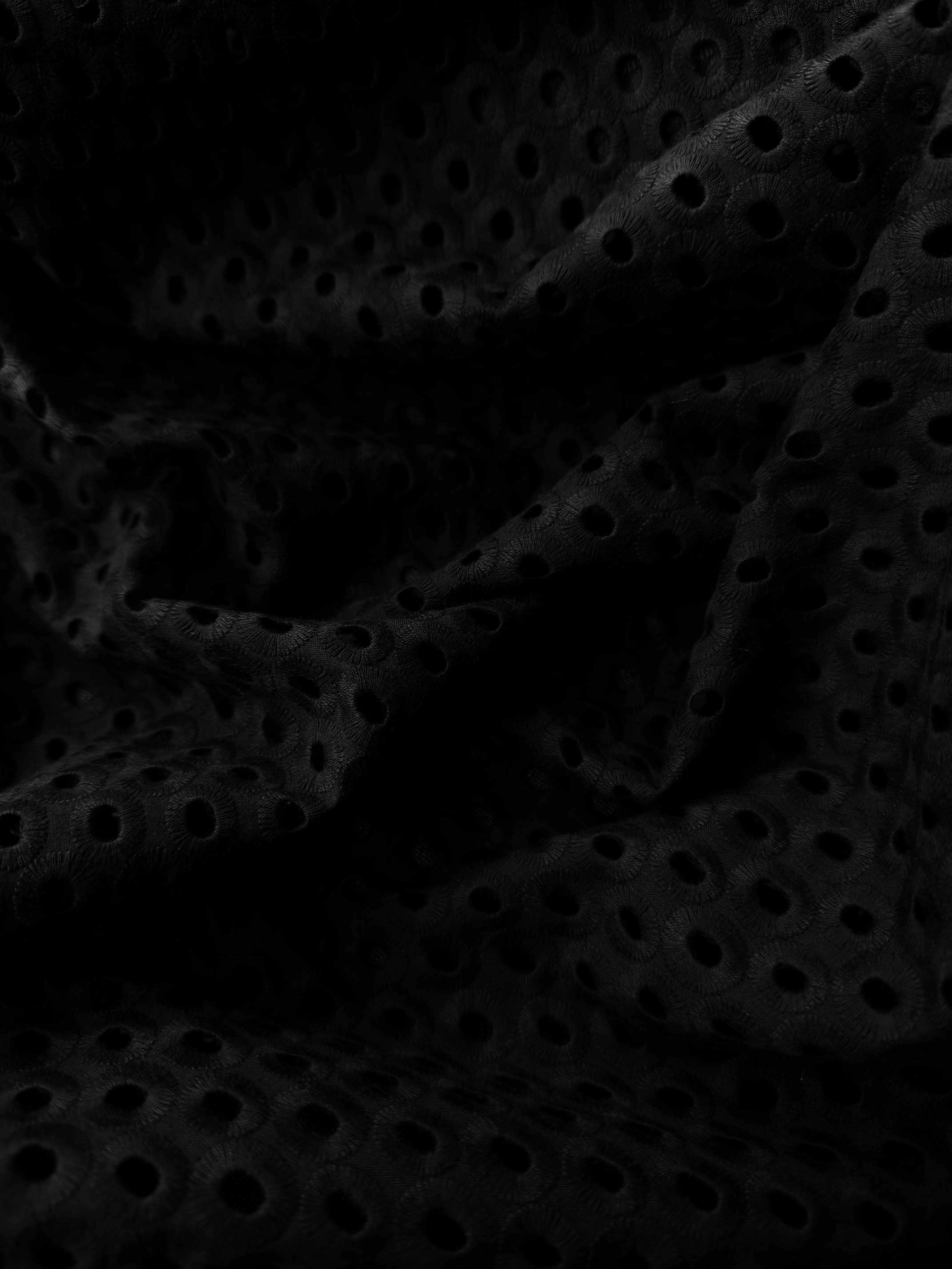 Pizzo Cotone Traforato Erasmus Nero