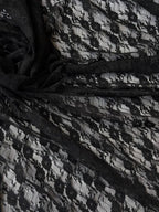 Pizzo Macrame Fiore Nero Bielastico