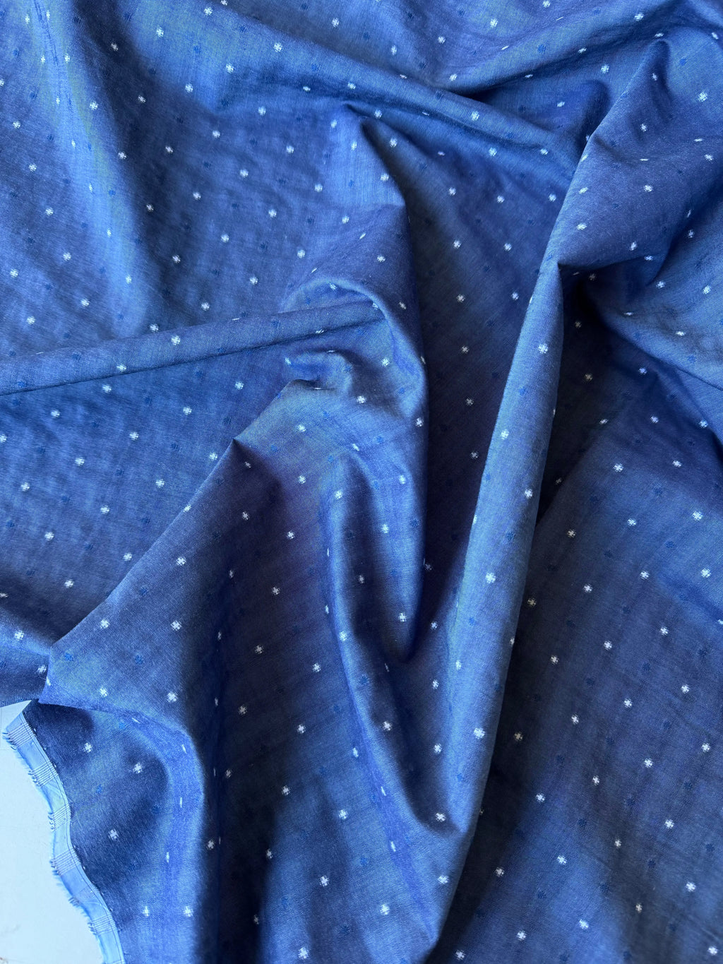 Popeline Jeans chambray Ricami Small Variante 2