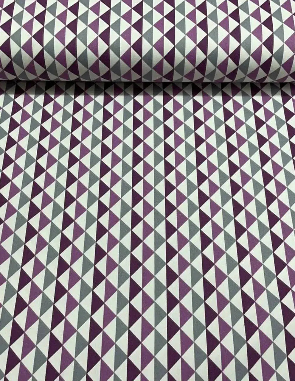 Rasatello Cotone Geometrico Spigato Viola 280H