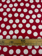 Rasatello Cotone Pois Rosso